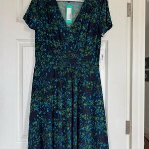 Floral Blue and Green Dress